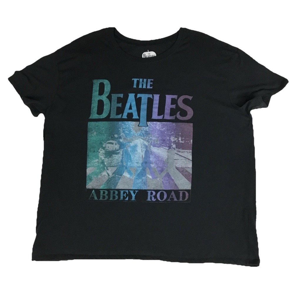 The Beatles Abbey Road Graphic T-Shirt Mens XXL Black Teal Purple 2022 Apple Co